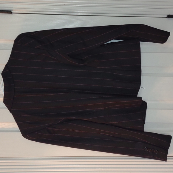 Pristine Zara Woman black business blazer/jacket with red & white stripes size 6 - Picture 6 of 7